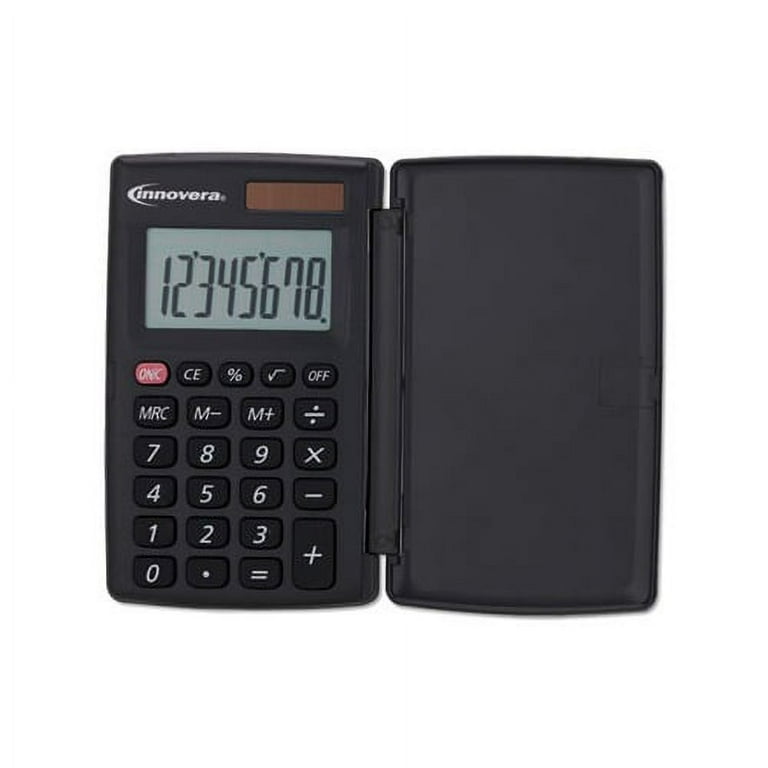 15921 Pocket Calculator with Hard Shell Flip Cover, 8-Digit LCD