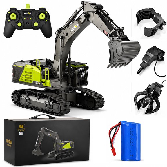 1593 RC Excavator 1/14 22-channel Semi-alloy Remote Control Excavator Engineering Crawler Tractor 2.4G Electric Remote Control Car RC Vehicle Toy Children