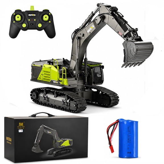 1593 RC Excavator 1/14 22-channel Semi-alloy Remote Control Excavator Engineering Crawler Tractor 2.4G Electric Remote Control Car RC Vehicle Toy Children
