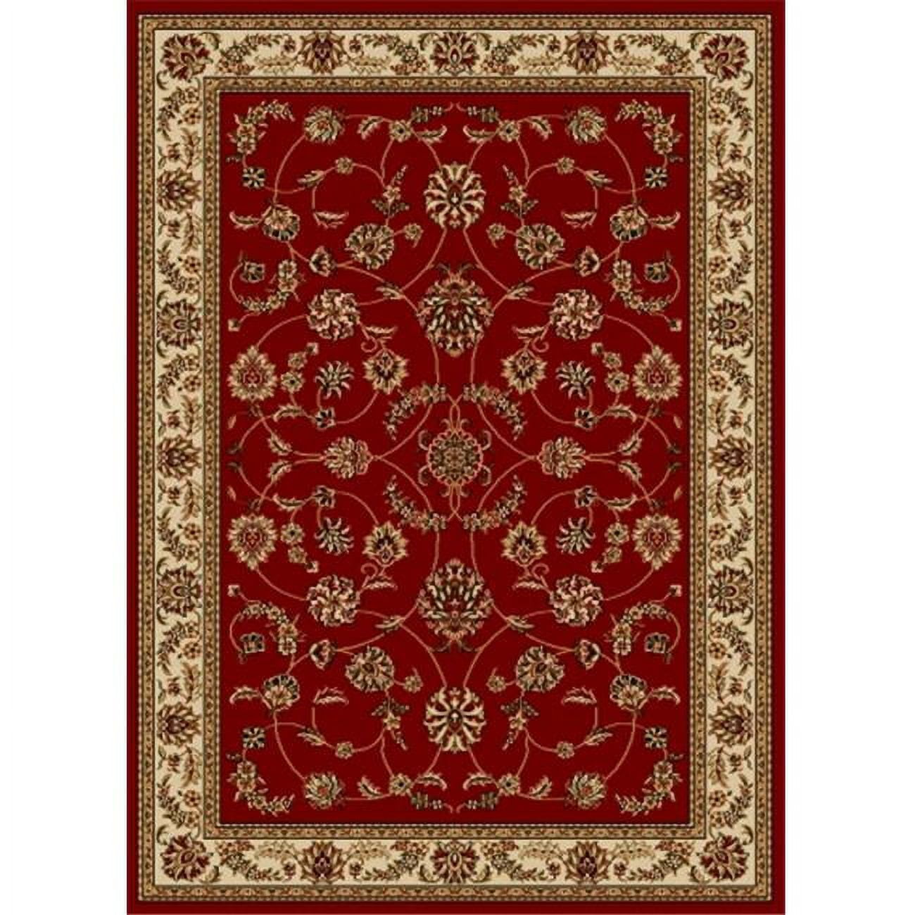 Como Classic Red Traditional Polypropylene Area Rug, 9'10" x 12'10"