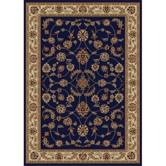 1596-1350-NAVY Como Rectangular Navy Blue Traditional Italy Area Rug- 3 ft. 3 in. W x 4 ft. 11 in. H