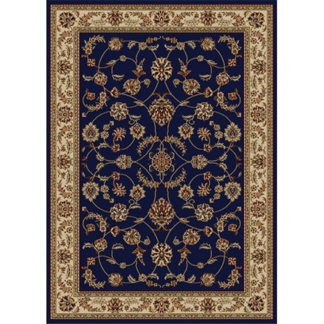 Como Navy Blue Traditional Rectangular Area Rug 2x8