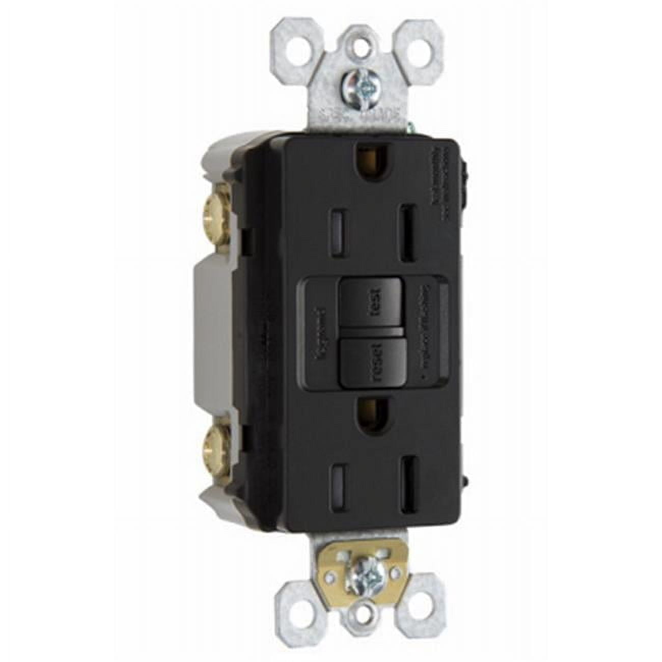 1597TRBKCC4 15A 125V Tamper Resistant Self Testing GFCI Receptacle, Black