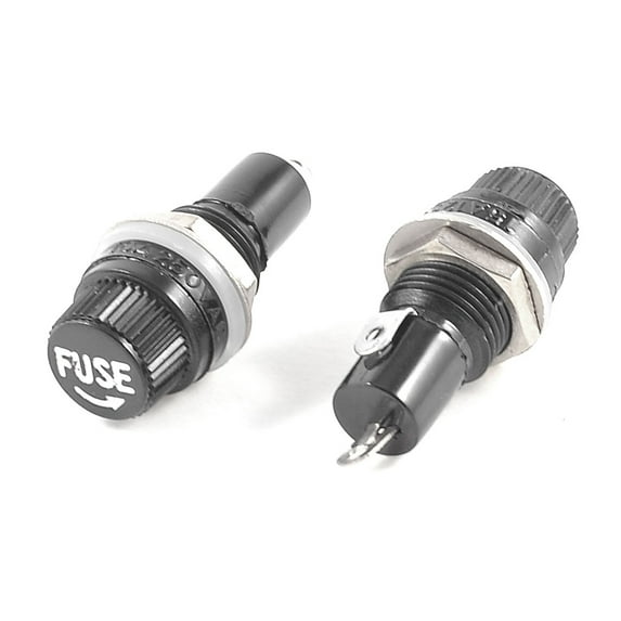 15A 125V Solder Terminal Panel Mount 7mm x 45mm Fuse Holder 2 Pcs