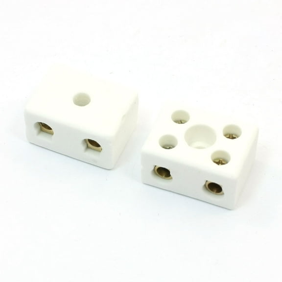 15A 380V Insulation Connector Porcelain Ceramic Terminal Block 2W5H 2pcs