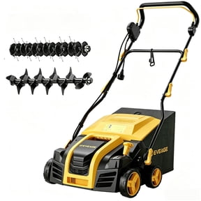 15A Electric Scarifier Dethatcher, 16" 2-in-1 Lawn Aerator Rake with 5-Level Depth Control, Foldable Handle & 55L Collection Bag for Quick Thatch Removal & Yard Maintenance