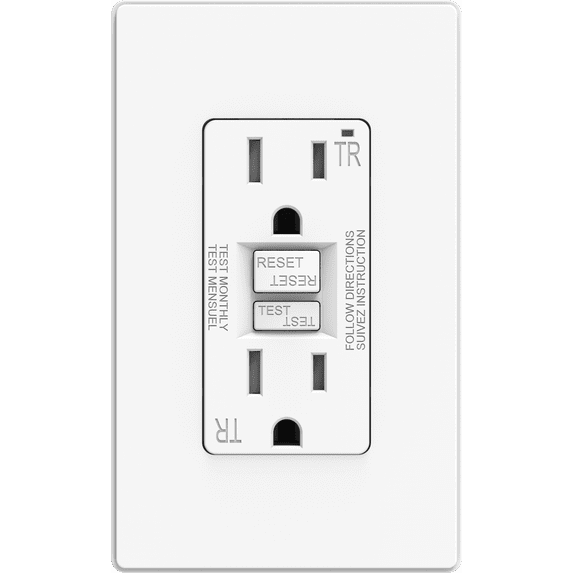 Hyper Tough GFCI Electrical Outlet 15A Ground Fault Auto-Monitor ...