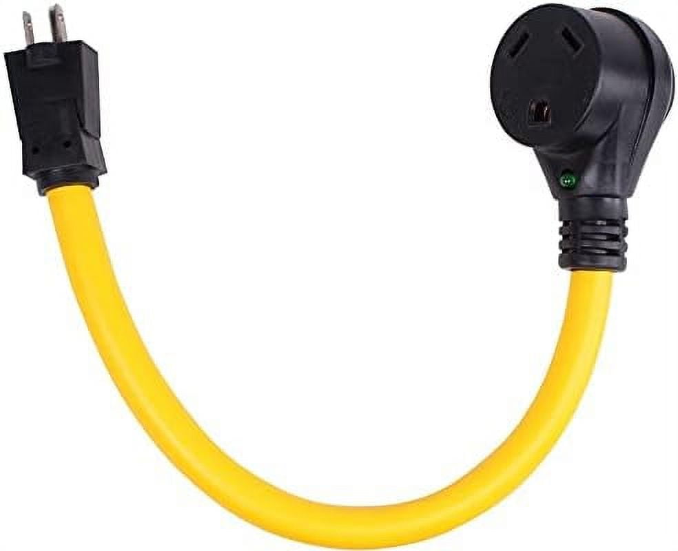 15A Male 110V House Plug To 30A Female Dogbone Adapter RV Electrical