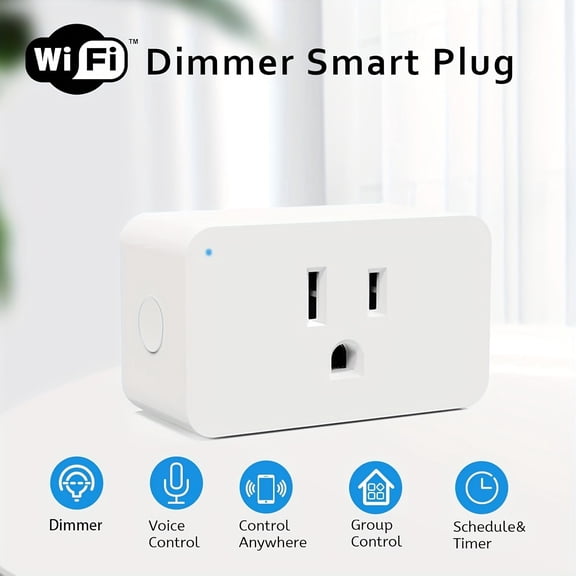 15A Mini Smart Socket 2/5 Packs, 2.4GHz WiFi Smart Plug, Remote App Control, Timing On/Off, No Hub Needed, Compatible with Alexa Google Home for Lights Fans Kitchen Devices