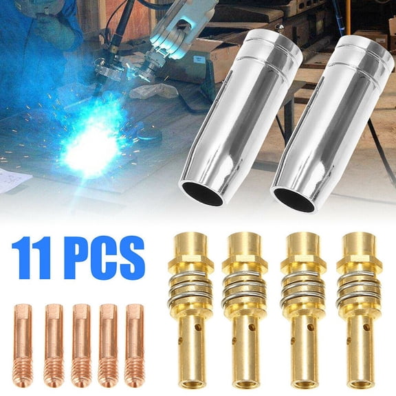 15AK 0.8mm 0.030in Conductive Tip Nozzle Contact Tip Mig Welder Set Welding Gun 2*Nozzle 4*Tip Holder 5*Contact