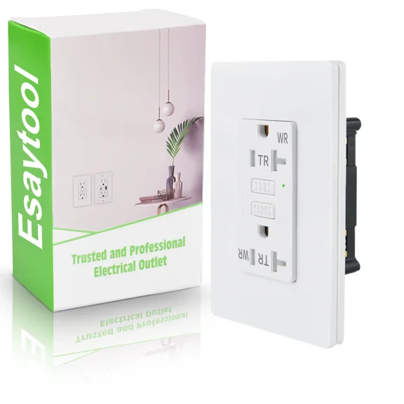 15Amp Gfci Outlet Duplex Receptacle Tamper-Resistant Weather-Resistant Slim 125V