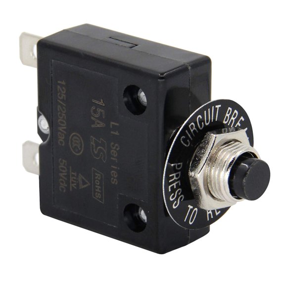 15Amp Manual Resets Thermals Circuits Breaker 125 250V 50V Overloads Protectors for Home Appliances and Vehicles