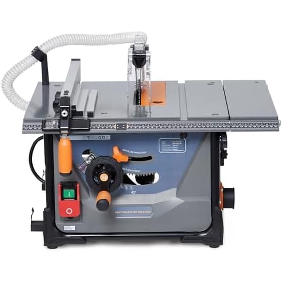 15Amp Table Saw 8.5 Inch, 8-1/4"Portable Jobsite Saw With Clean Cover, 5000RPM Heavy Duty Worm Drive Table Saw, 90Cross Cut & 0-45Cutting, Benchtop Saws for DIY Furniture Making Woodworking