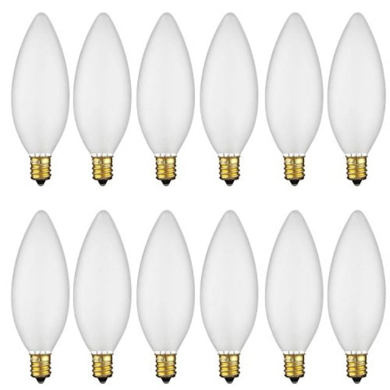 15W Frosted Incandescent Petite Chandelier Bulbs, 12-Pack