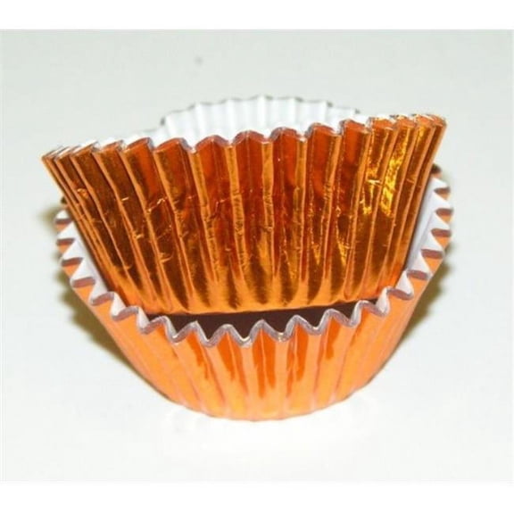 15CX BRASS FOIL BAKING CUP 2 x 1.13 in. Wall Foil Baking Cup with Greaseproof Liner - Brass - 1000 Piece