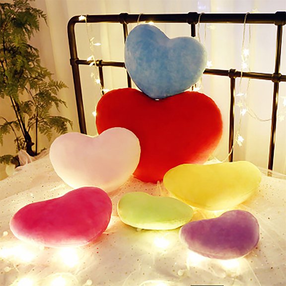 15Cm Plush Heart Shape Cushion Throw Decorative Back Cushion, Soft Huggable Cloud-Like Feel Pp Cotton Filled Skin-Friendly Silk Wadding & Soft Plush Material, Perfect Gift For