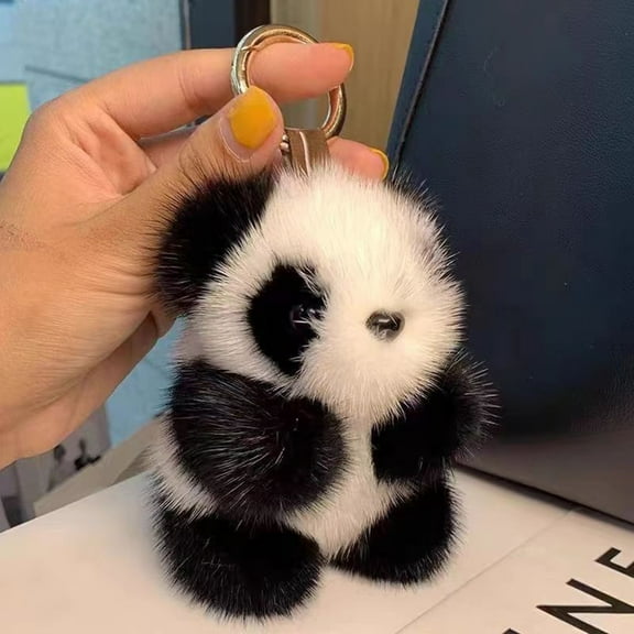 15Cm Plush Panda Keychain And Bag Pendant Stuffed Animal Hanging Decoration For Bags And Keys, Cute Exquisite Stuffed Plush Toy With Golden Ring For Easy Attachment As Bag Charm