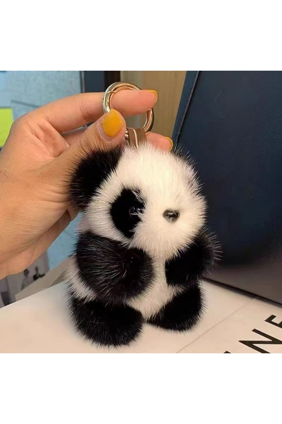 15Cm Plush Panda Keychain And Bag Pendant Stuffed Animal Hanging Decoration For Bags And Keys, Cute Exquisite Stuffed Plush Toy With Golden Ring For Easy Attachment As Bag Charm
