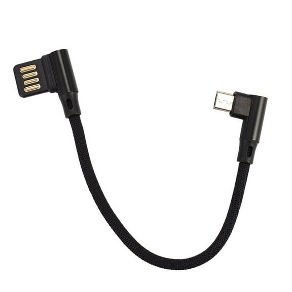 15Cm Micro- Usb 5Pin Right Angle To Left 90 Degree 2.0 Dual Elbow Data Charging Cable for Tablet & Phone V8
