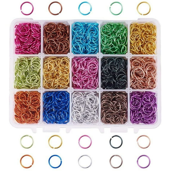 15Color 10mm Open Jump Rings 1950pcs Aluminum Jump Rings
