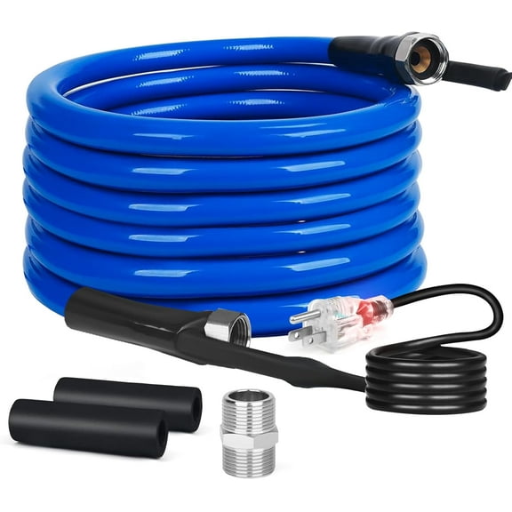 15FT-100FT Heated Water Hose for RV,-45 ℉ Antifreeze Heated Drinking Garden Water Hose，Electrically Heated Garden Hoses, Rv Accessories，Rv，Rv Water Hose (30FT)