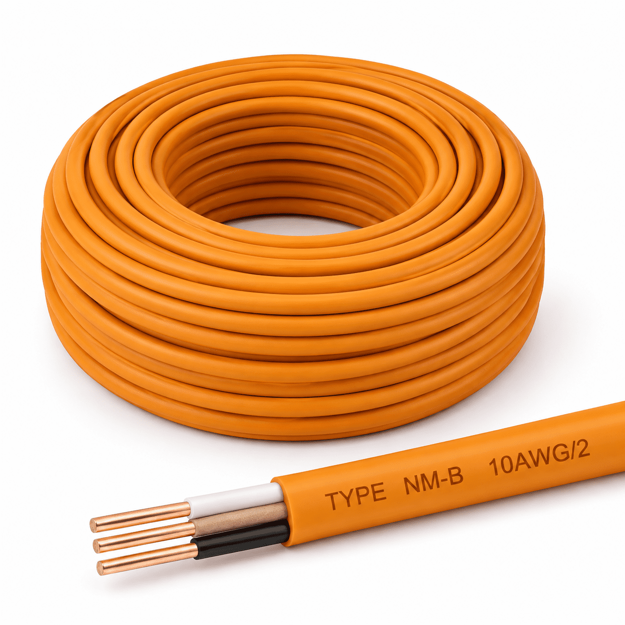 15FT 10AWG/2 Electrical Wire, Pure Copper NM-B Cable for Residential ...