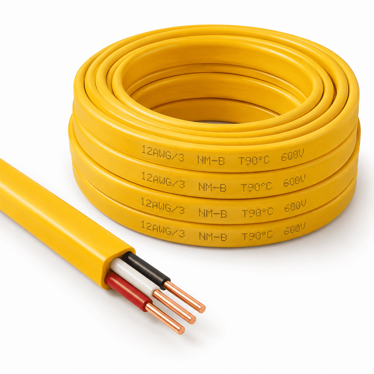 15FT 12AWG/3 Non-Metallic Sheathed Electrical Wire with Ground for ...