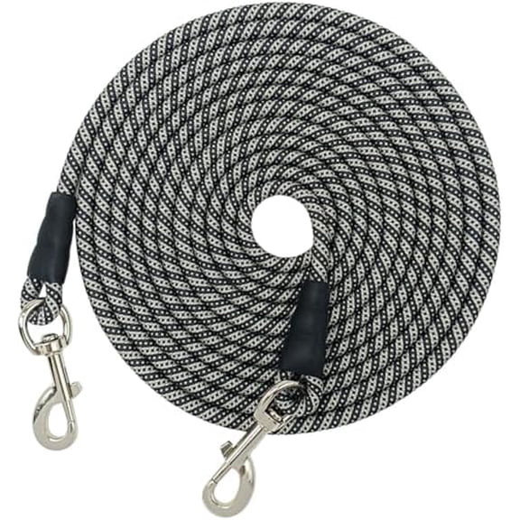 15FT 20FT 26FT 40FT Long Dog Tether, 3/8" Tie Out Rope Dog Lead for Yard, Obedience Recall Training Outdoor Camping, Playing, Backyard Runner for Large Medium Dogs