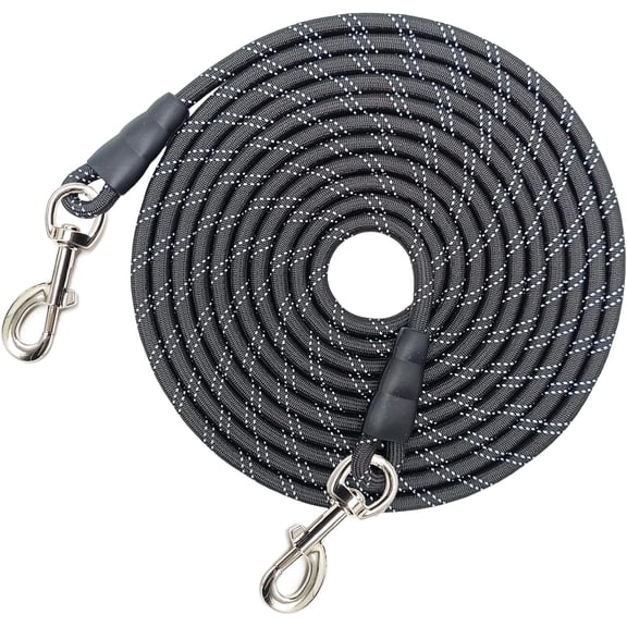 15FT 20FT 30FT 50FT Long Dog Tether, 3/8”Reflective Tie Out Rope | Dog Lead for Yard, Outdoor Camping, Playing, Backyard Runner for Large Medium Dogs (15ft, orange)