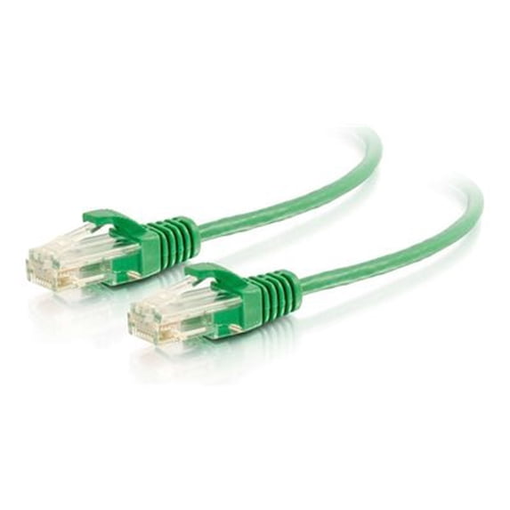 C2G - Patch cable - RJ-45 (M) to RJ-45 (M) - 4.57 m - 0.1 in - UTP - CAT 6 - CMR - indoor, molded, snagless, stranded, slim - green