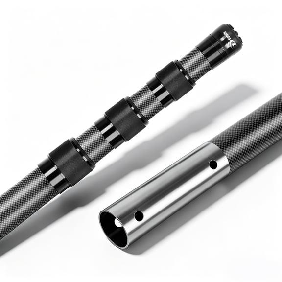 15FT Carbon Fiber Pool Pole, 15 Foot Telescoping Swimming Pool Cleaning Pole, Telescopic Pool Pole 4.6 to 15 FT Matte
