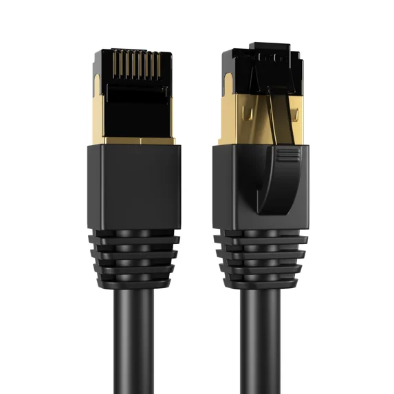 Cat8 30-Pack of 15FT Network Ethernet Patch Cable, 2000Mhz Internet Wire, For Router, Modem, PC, Laptop, TVs, Printer Cord, Consoles for Home and Office, Black, Cables Direct Online