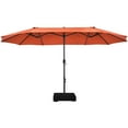 thumbnail image 1 of 15FT Double Sided Patio Umbrella Outdoor Market Umbrella with Base Orange, 1 of 5