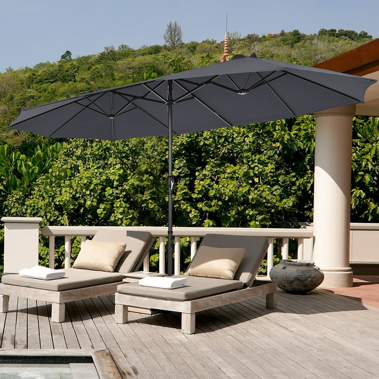 20-60代 人気ファッションブランド 15FT Double-Sided Twin Patio Umbrella Sun Shade Outdoor サーフィン・ボディボード