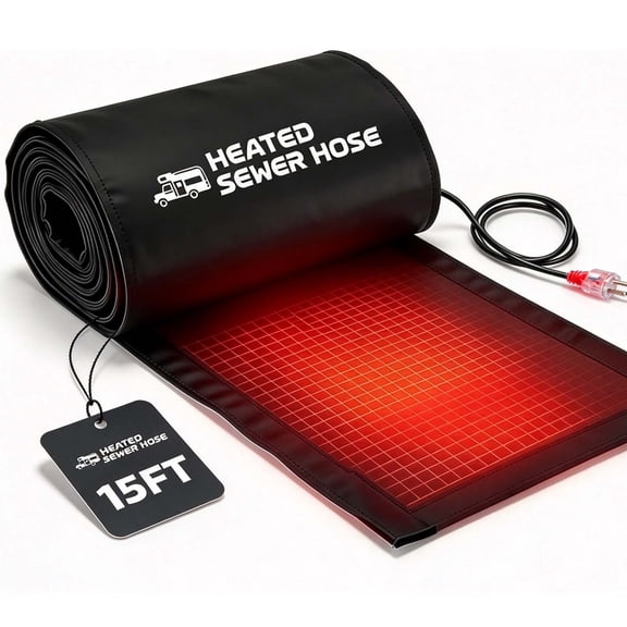 15FT Electrical Heated RV Sewer Hose Sleeve Avoid Freezing at -40°F,Not Including Rv Sewer Hose(JUST COVER)