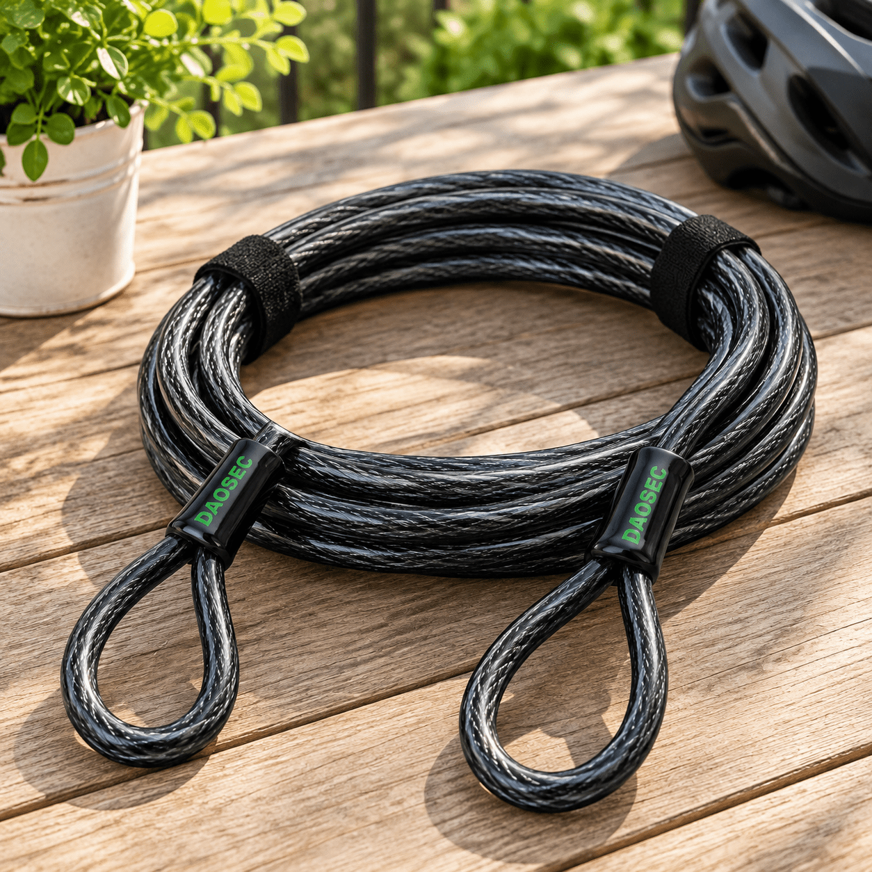 15FT Heavy Duty Cut-proof Security Cable for Bicycles and Outdoor Use ...