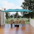 thumbnail image 1 of 15FT Large Patio Umbrella with Base Included, Outdoor Deck Standing Umbrella with Crank Handle, Double-Side Rectangular Pool Umbrella for Outside, Market, Patio, 1 of 7
