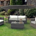 thumbnail image 1 of 15FT Large Patio Umbrella,Rectangular Patio Umbrella With Crank,Double-Sided Twin Outdoor Market Umbrella for Yard,Lawn Garden(Without Base-Dark Gray), 1 of 6