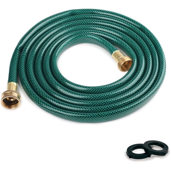 15FT PVC Garden Hose: LeakProof and Durable with 1/2" GHT Brass Fittings for Outdoor Watering and Lawn Sprinkling - Ideal for Homeowners and DIY Enthusiasts