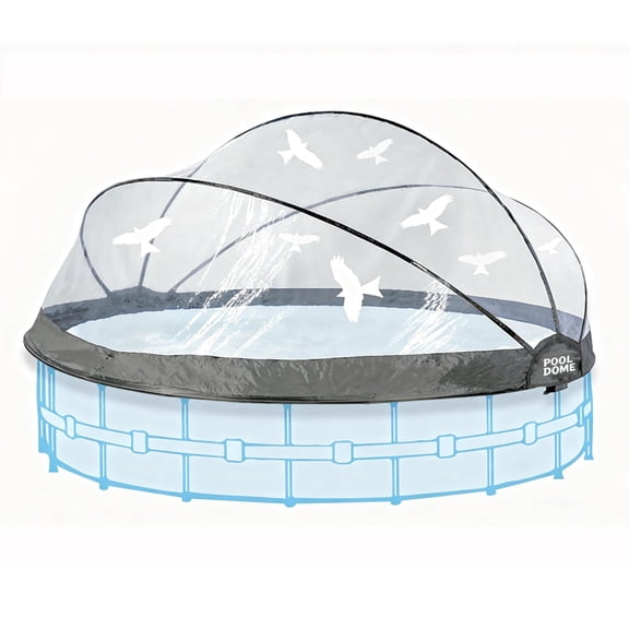 15FT Round Pool Dome Cover, Transparent PVC Above-Ground Pool Enclosure, All-Weather Pool Cover for Outdoor Pools