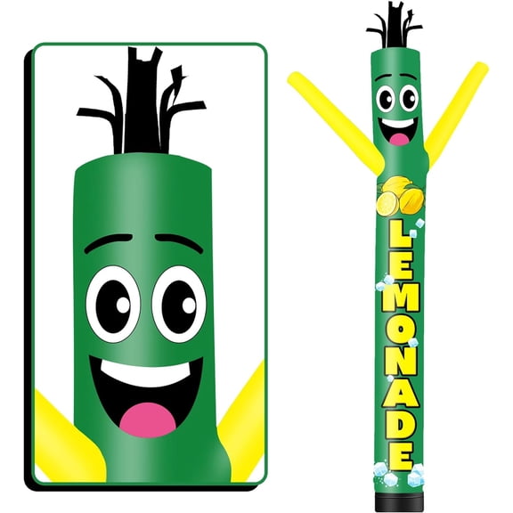 15FT Tall Inflatable Tube Man Lemonade Wacky Wavy Dancing Guy (18''Diameter) for Outdoor Decoration Advertising Business Promotion - Food Theme (Blower Not Included)