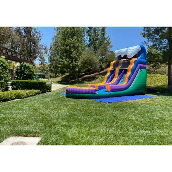 15FT WAVEMARBLE WATER SLIDE, 1.5hp Blower