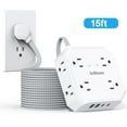 thumbnail image 1 of 15Ft Long Extension Cord with Multiple Outlets, Flat Plug Surge Protector Power Strip, 8 Outlets & 4 USB Ports (2 USB C), Desk Charging Station for indoor Home Office, College Dorm Room Essentials, 1 of 13