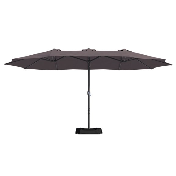 15Ft Patio Maket Umbrella with Base(Coffee)