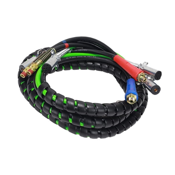 15Ft Trailer Cable Kit 4-in-1 Single Pole  ABS Electrical & Air Lines  Replaces OEM 30-2271  SAE J1402 & J2222 Works with Liftgate & Tarp Systems