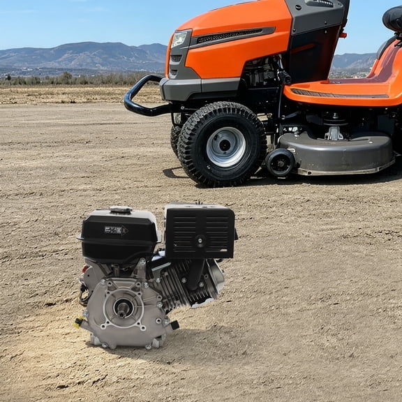 15HP 4Stroke Gasoline Engine, 420cc High Power Gas Powered Motor with Pull Start, Low Oil Alarm Air Cooling, for Generator Pump GoKart Farm Construction Use