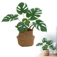 thumbnail image 1 of 15In Artificial Monstera Tree, Faux Floor Plant with 6 Leaves, Indoor Outdoor Decoration for Home Office Living Room Patio, Black Pot+Basket, 1 of 9