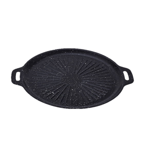 15In Nonstick Pan, 15X27 in Oval Griddle, Korean Bbq Grill Pan, Portable Camping Grill, Home & Kitchen, Backyard Cookouts, Black, 1 Pc