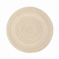 15Inch Handmade Woven Placemats - Circular Ring Pattern, Stylish and Eco-Friendly Table Decor -Beige