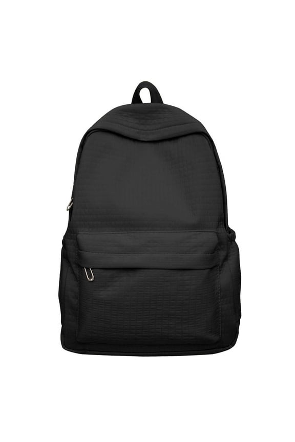 15Inch Minimalist Waffle Texture Backpack, Instagram Style Korean Themed Checkered Casual Large Capacity Backpack For Junior And Senior High School Students